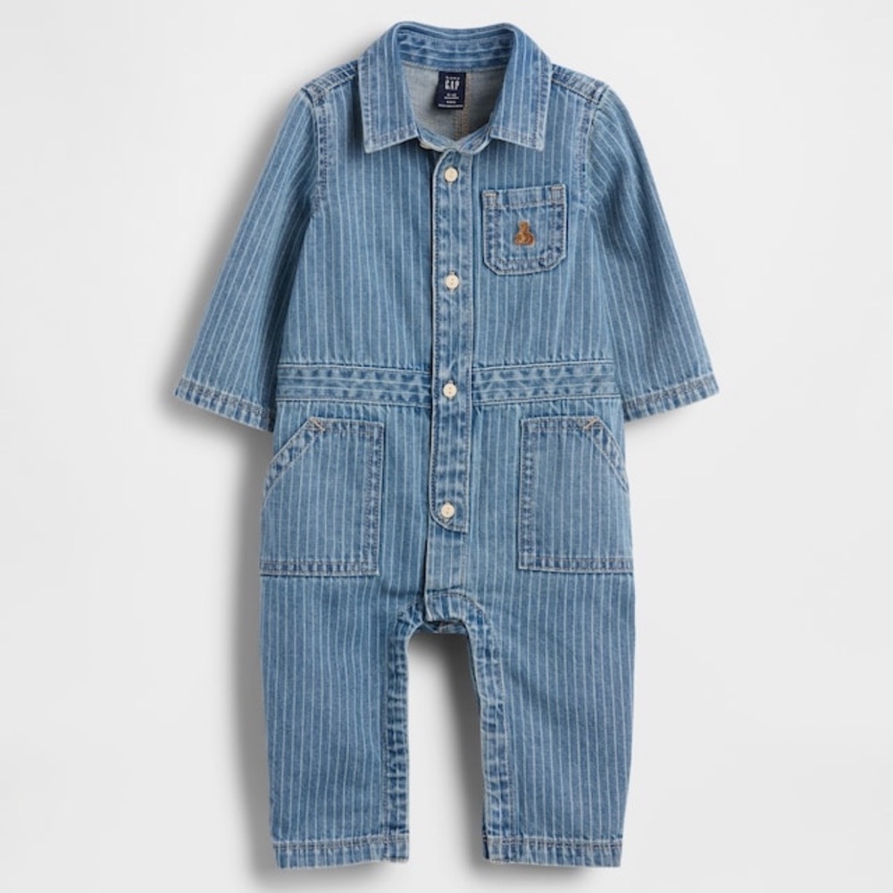Blue Denim Kids Jumpsuit! 3-6m ! like new!